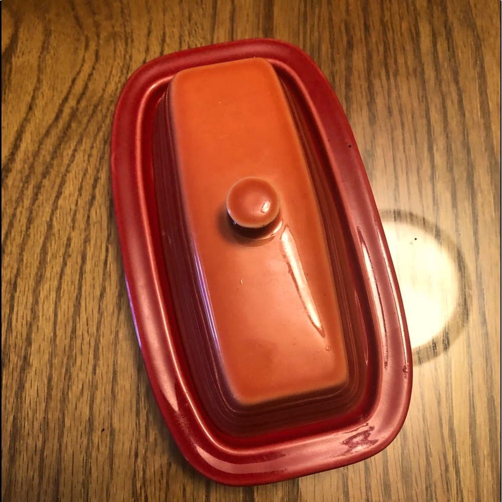 Fiesta 2 color butter dish.